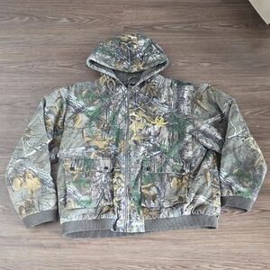 Realtree Camouflage Hooded Zip Jacket - Green/Brown/Gray
